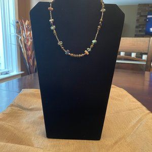 Silpada N1729 Abalone Shell, Glass Bead, Brass, and Sterling Necklace